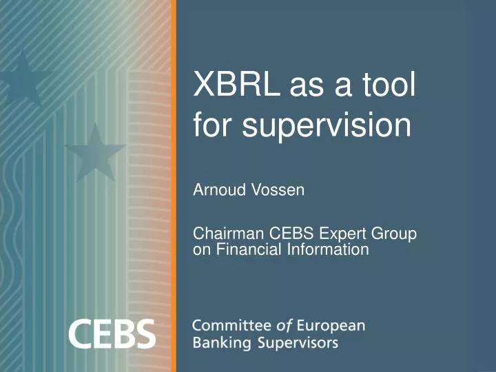 xbrl as a tool for supervision