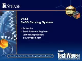 V614 CeBS Catalog System