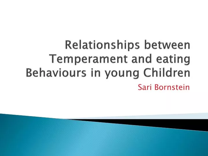 relationships between temperament and eating behaviours in young children