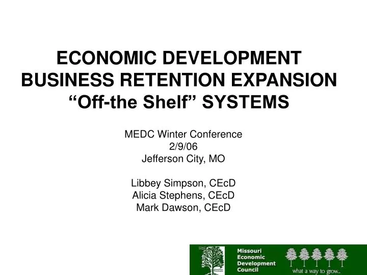 economic development business retention expansion off the shelf systems
