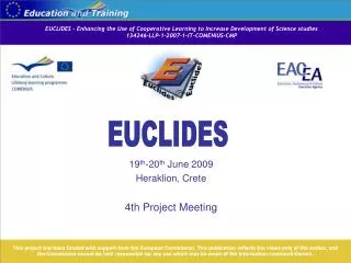 EUCLIDES – Enhancing the Use of Cooperative Learning to Increase Development of Science studies