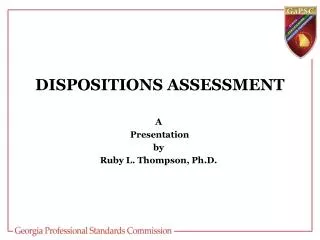 DISPOSITIONS ASSESSMENT