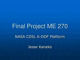 Final Project ME 270