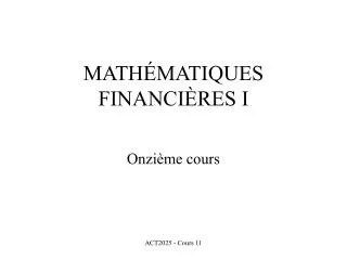 math matiques financi res i