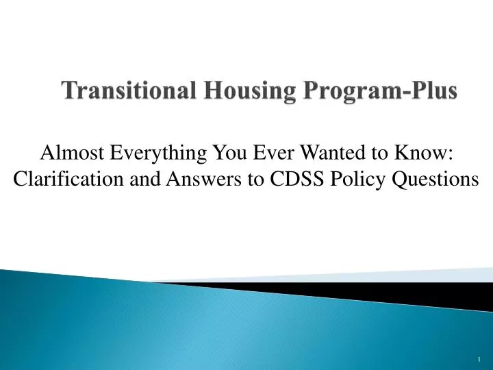 transitional housing program plus