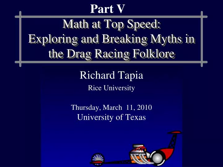 math at top speed exploring and breaking myths in the drag racing folklore
