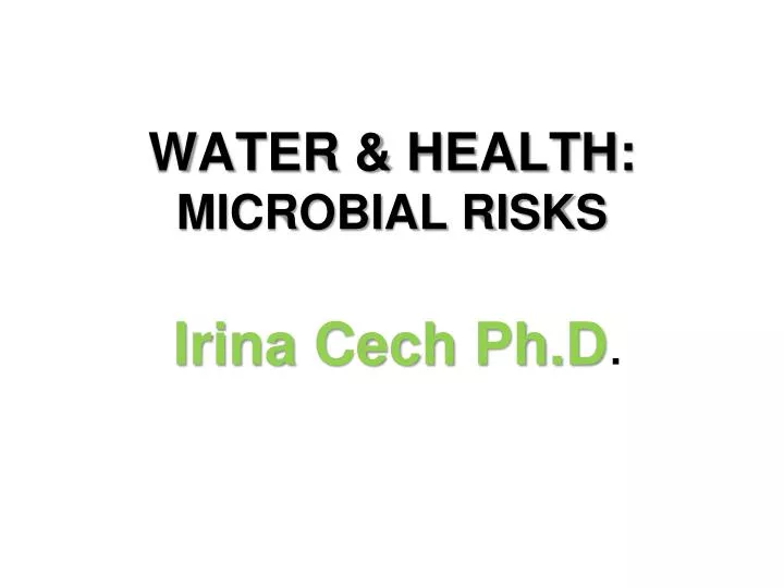 water health microbial risks