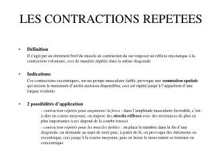 les contractions repetees