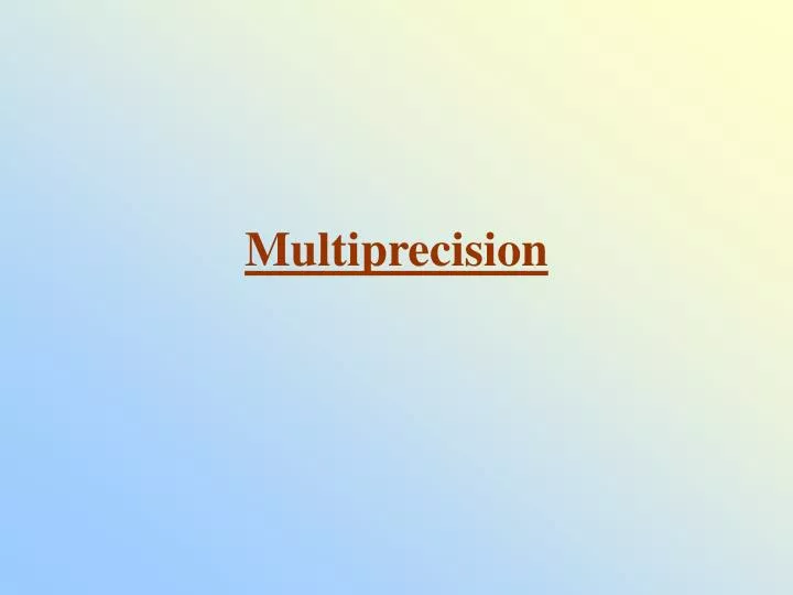 multiprecision