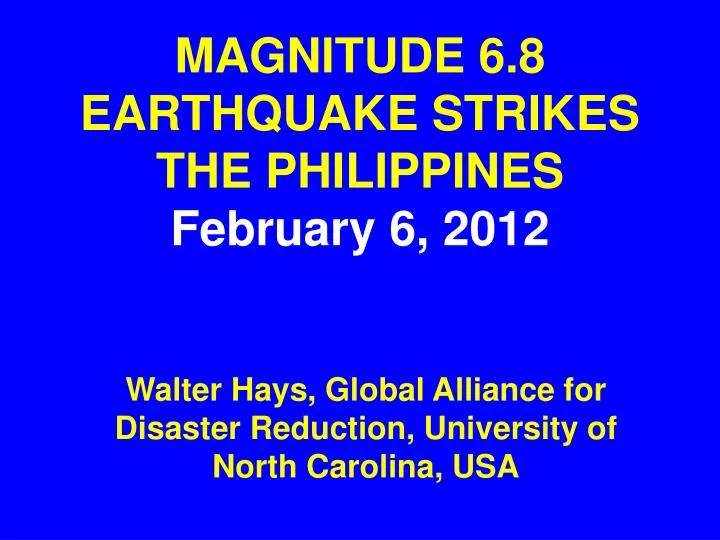 magnitude 6 8 earthquake strikes the philippines february 6 2012