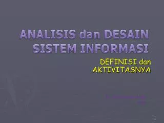 analisis dan desain sistem informasi