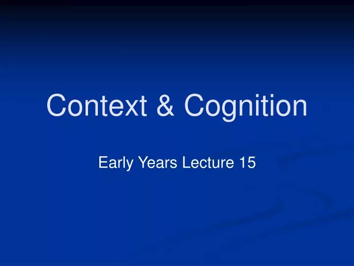 context cognition