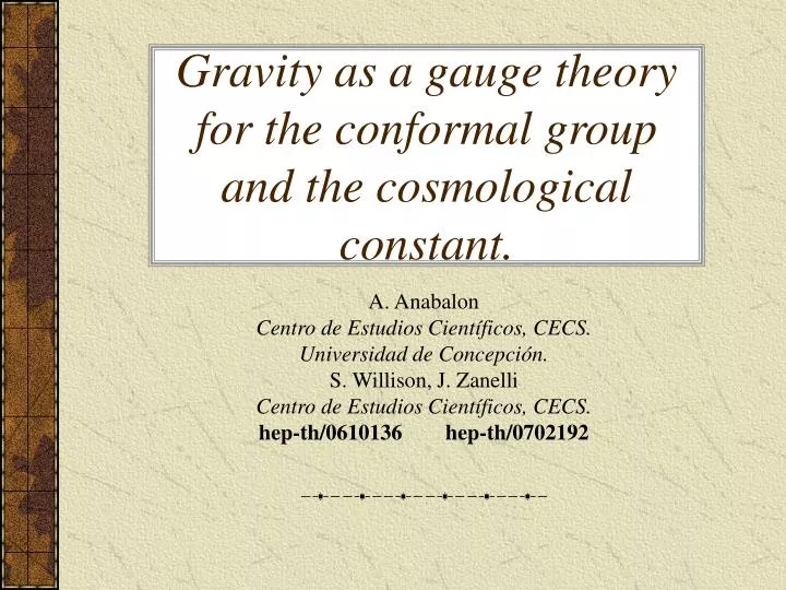 gravity as a gauge theory for the conformal group and the cosmological constant