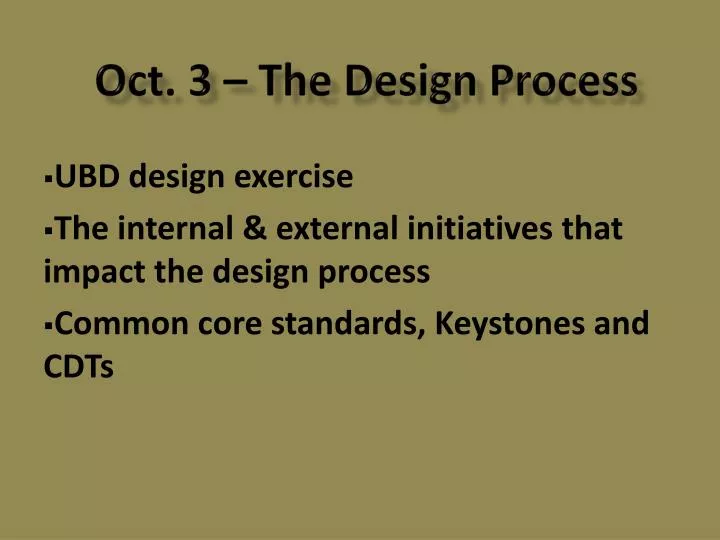 oct 3 the design process