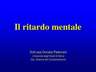 il ritardo mentale