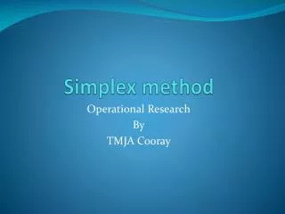 Simplex method