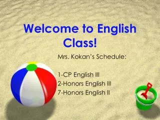 Welcome to English Class!