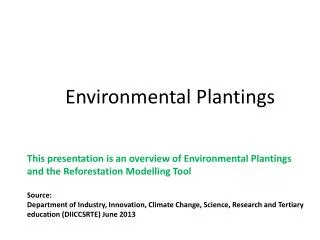 Environmental Plantings
