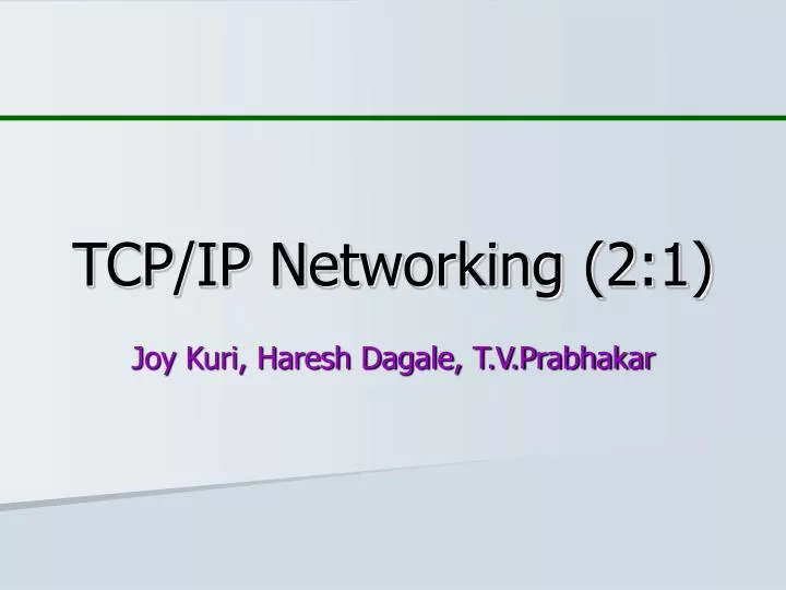 tcp ip networking 2 1