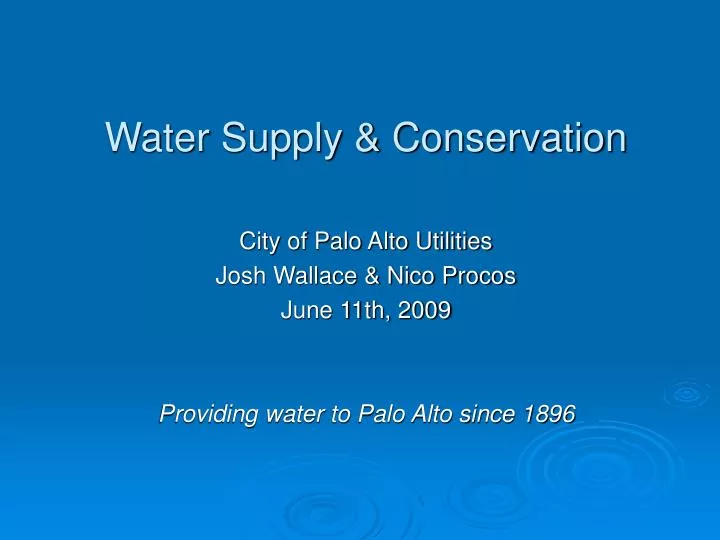 water supply conservation