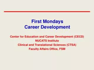 First Mondays Career Development