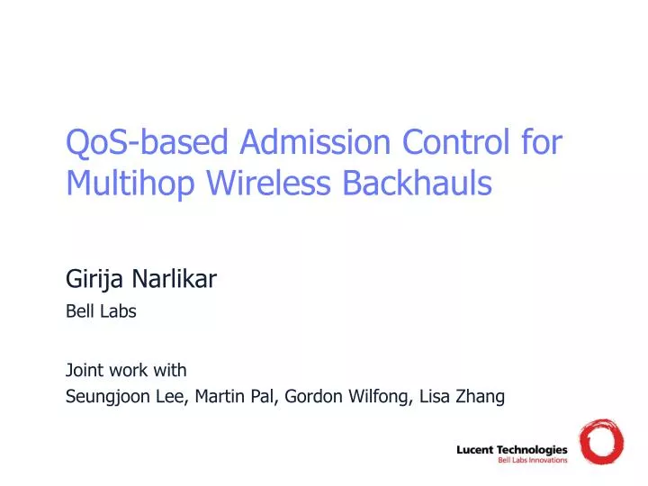 qos based admission control for multihop wireless backhauls
