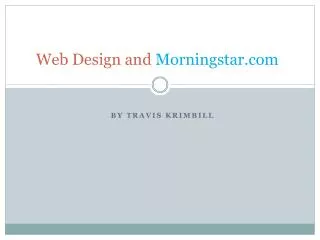 Web Design and Morningstar