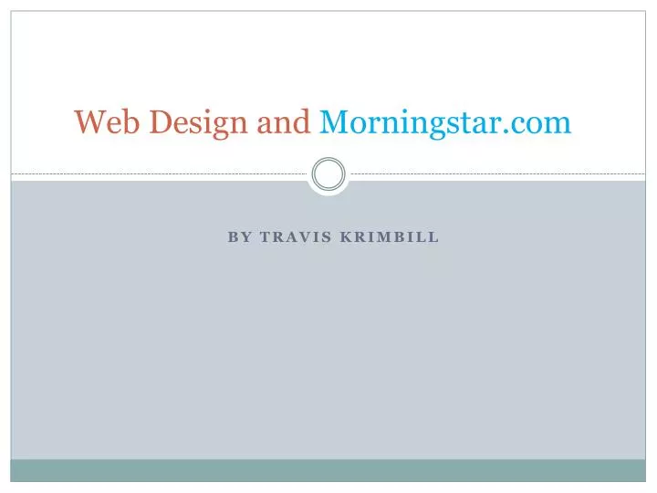 web design and morningstar com