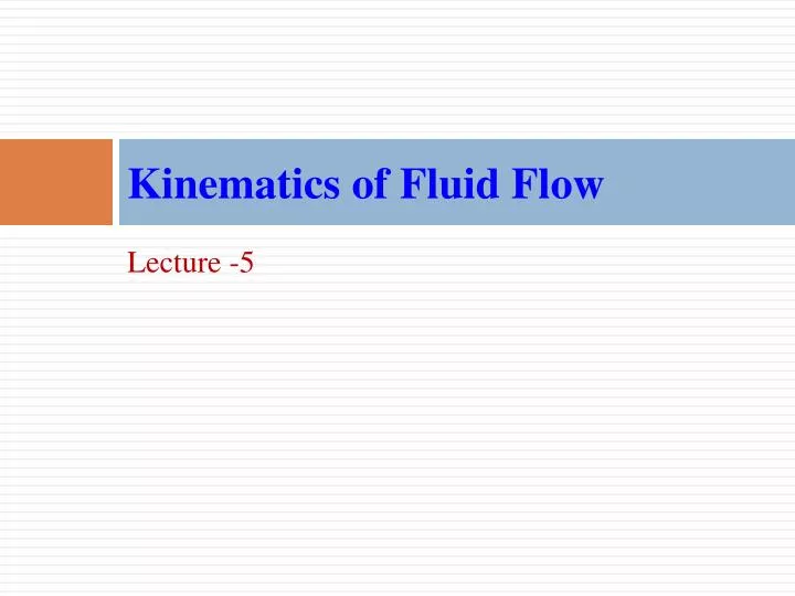 kinematics of fluid flow