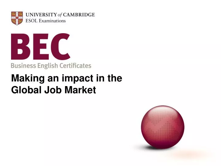 making an impact in the global job market