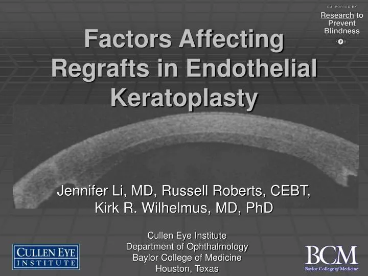 factors affecting regrafts in endothelial keratoplasty