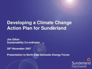 Developing a Climate Change Action Plan for Sunderland