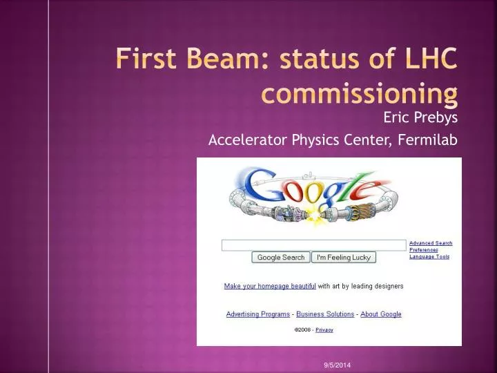 first beam status of lhc commissioning