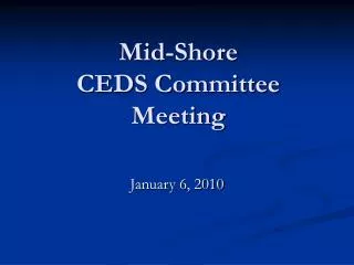 Mid-Shore CEDS Committee Meeting