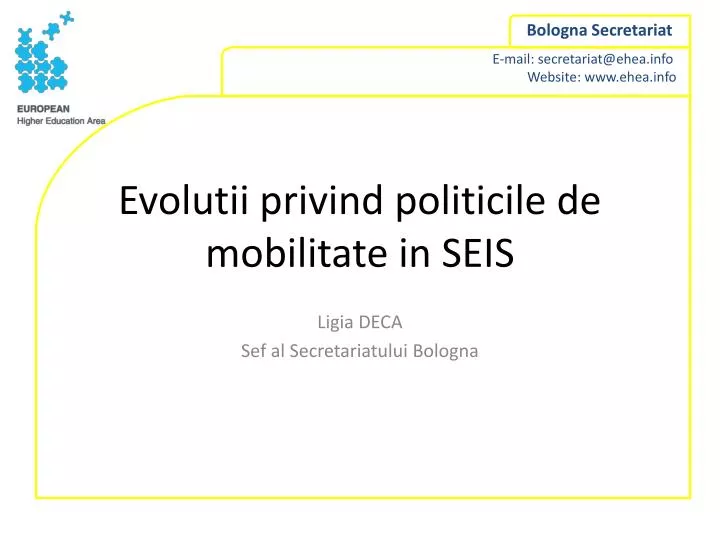 evolutii privind politicile de mobilitate in seis