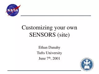 Customizing your own SENSORS (site)