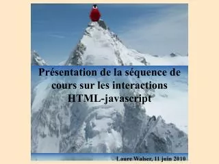 pr sentation de la s quence de cours sur les interactions html javascript