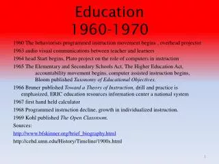 Education 1960-1970