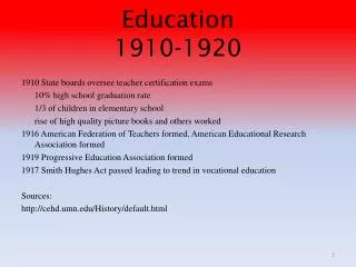 Education 1910-1920