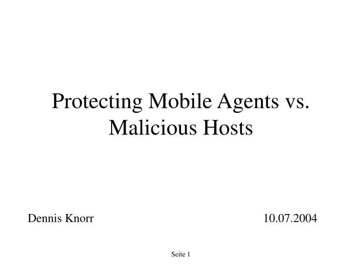protecting mobile agents vs malicious hosts