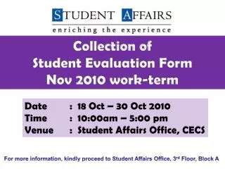 Collection of Student Evaluation Form Nov 2010 work-term