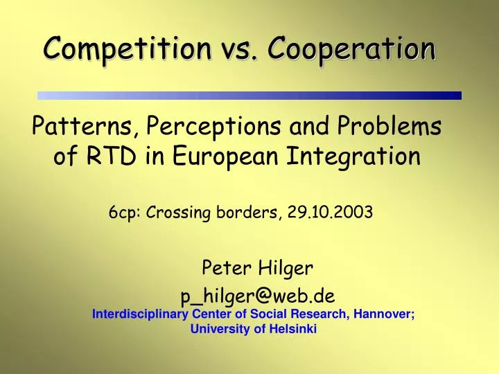 competition vs cooperation