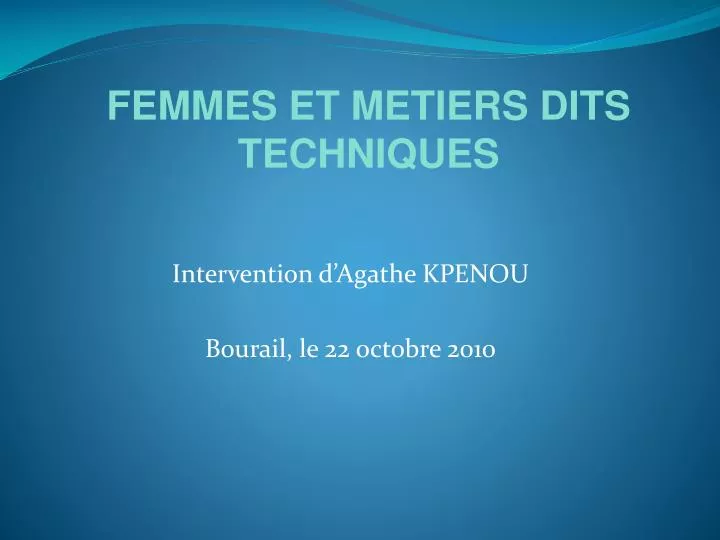 intervention d agathe kpenou bourail le 22 octobre 2010