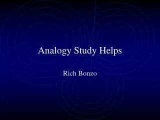 Analogy Study Helps