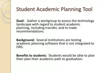 Student Academic Planning Tool
