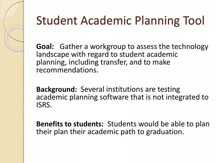 student academic planning tool