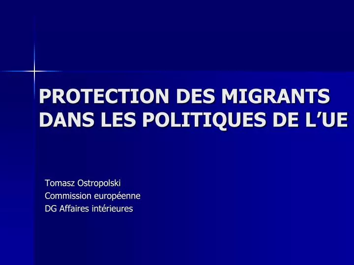 protection des migrants dans les politiques de l ue