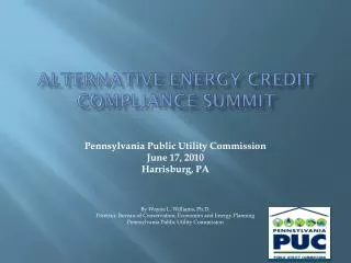 Alternative energy credit compliance summit