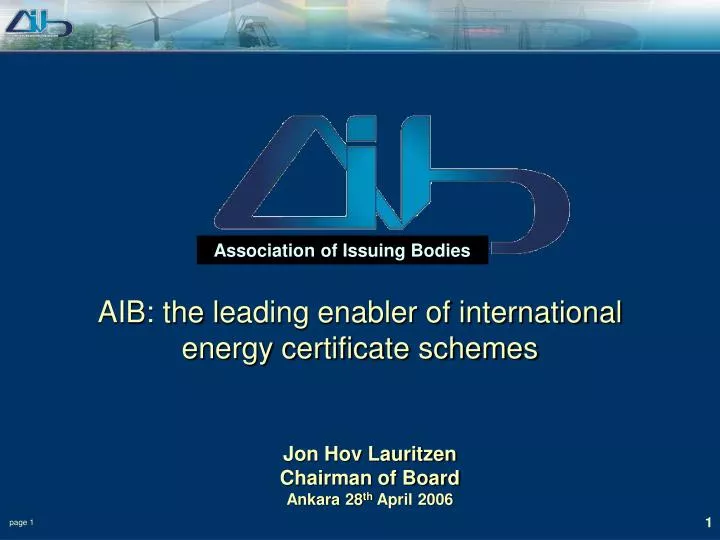 aib the l eading enabler of international energy certificate schemes