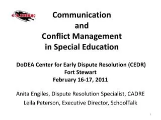 Communication and Conflict Management in Special Education